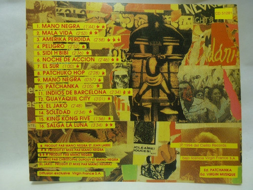 Amerika Perdida Mano Negra France Audio Cd En Caballito* (Usado)