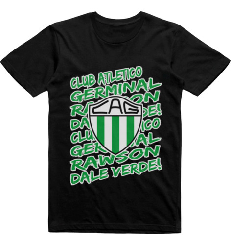 Remera Puro Algodon Negra Germinal Rawson