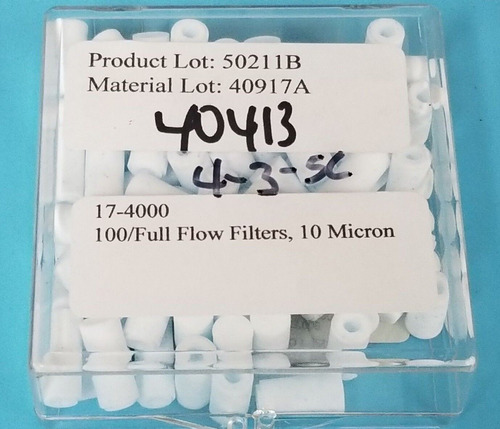 Lot Of 100 Agilent 17-4000 100/full Flow Filters, 10 Micron