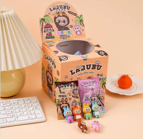 Caja 32 Sobres Sorpresa Gomas Kawaii Labubus Monster Mayoreo