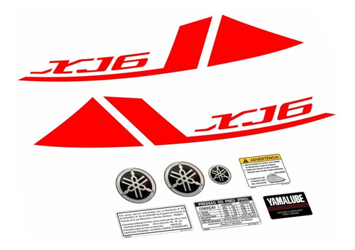 Kit Adesivo Emblema Yamaha Xj6 Xj6n 2011 Vermelha Xj61101