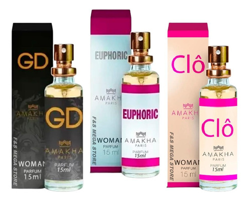 Kit 3 Perfume Gd Euphoric Clo Feminino Amakha Paris Bolsa