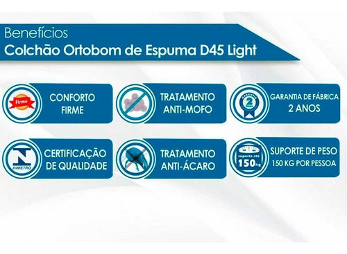 Colchão Ortobom D45 Light Saúde Casal 138