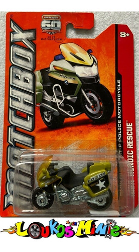 Matchbox Heroic Rescue Bmw R-1200 Rt-p Police Motorcycle Vd