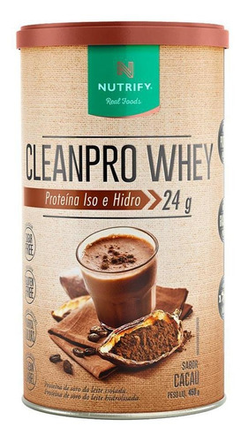 Cleanpro Whey Proteina Iso E Hidro 450g Cacau - Nutrify