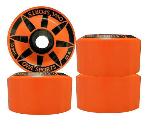 Jogo Com 4 Rodas Para Patins Quad Owl Sports 60 Mm 80a