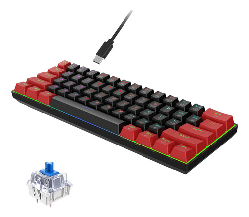Teclado Para Juegos Mini Teclado 60% Teclado Para Juegos Rgb
