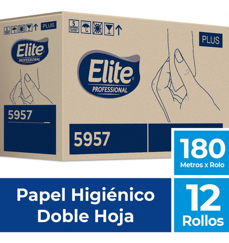 Papel Higiénico Elite® Bobina H/d 180 Mts. C/12 Rollos 9cms.