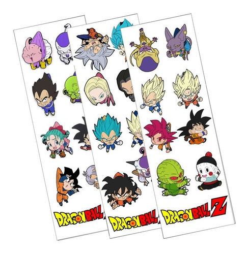 Plancha De Stickers De Anime Dragon Ball Goku Piccoro Vegeta