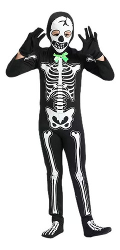 Disfraz De Halloween Esqueleto Niños Que Brilla En Oscur [u]