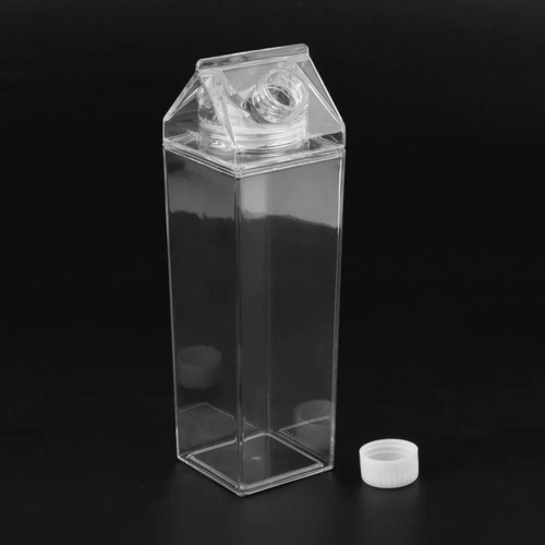 Botella De Agua De Cartón De Leche Transparente Cuadrada De