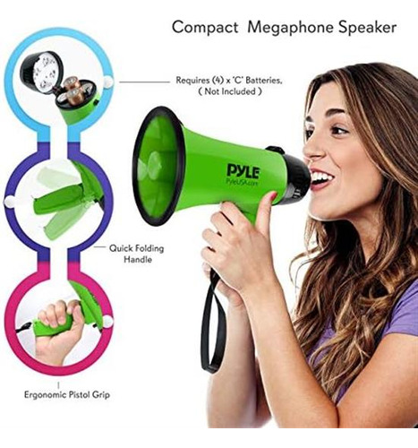 Megafone PortĂĄtil Bullhorn Compact Alimentado Por Bateria