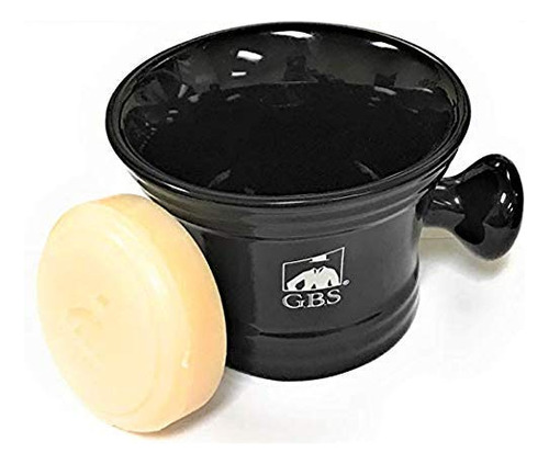 Bol De Afeitado Negro De Ceramica/taza Con Asa  Knob -- Vie