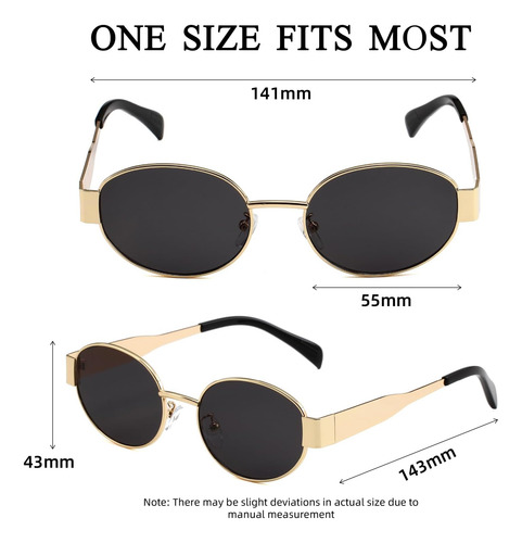 Gafas De Sol Ovaladas Milramtob, Pack 2, Estilo Moderno
