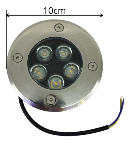 5 Balizadores Spot Led Piso 5w Embutir Jardim Branco_quente