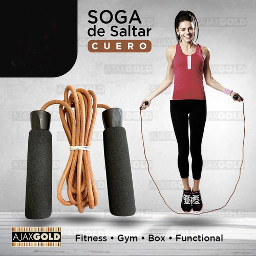 Imagen 6 de 7 de Soga De Saltar Cuero Mir Con Rulemanes Mma Boxeo Fitness
