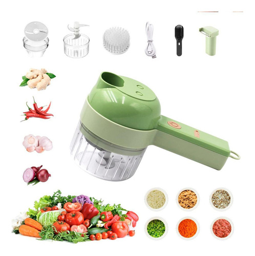 Mini Processador De Alimentos Multifuncional Cor Verde