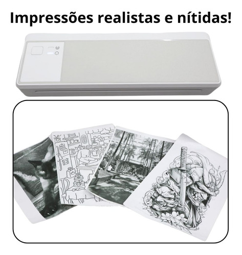 Impressora A4 Bobina Bluetooth Portátil Printer P83c Cor Branco 127/220V