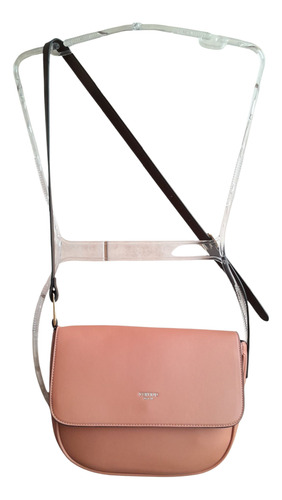 Bolsa Veryrio Basic Brasil Transversal Coral-claro Liso Ouro Marrom