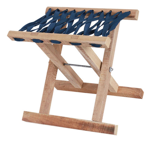 Taburete Plegable Con Reposapiés, Taburete De Madera 26 Cm