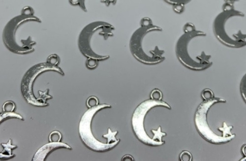 10 Dijes De Luna Con Estrella De Metal Para Pulseras Aros