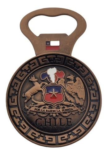 Destapador Iman Metálico Adorno Escudo De Chile Souvenirs 