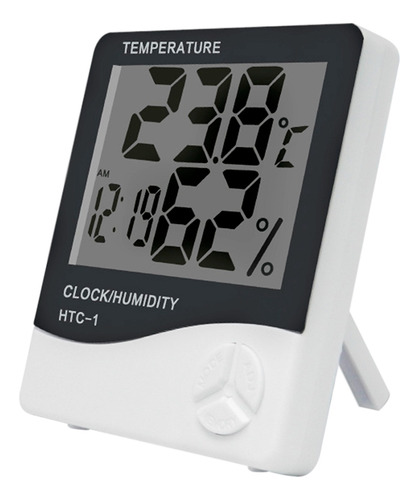 Higrometro Medidor  Humedad Digital Con Termómetro Reloj