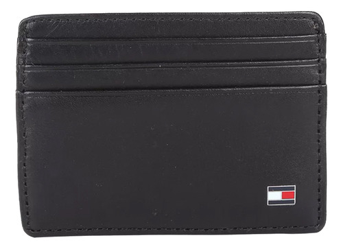 Carteira Tommy Hilfiger Couro Eton Cc Holder Preta