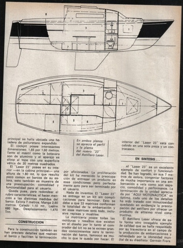 Velero Laser 23 De Estudio Frers Muy Alistado