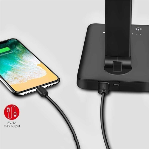 Lámpara De Escritorio De Estudio Led Con Cargador De Oficina