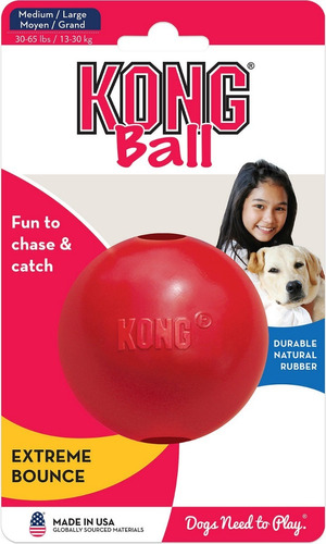 Juguete Perros Kong Ball Pelota Goma Roja Medium Large