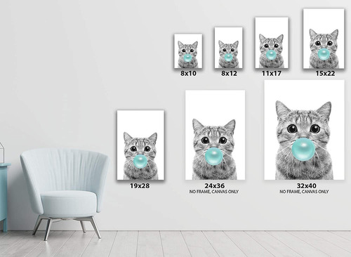 Lienzo Decorativo Para Pared, Diseño De Gato Pequeño, Diseño