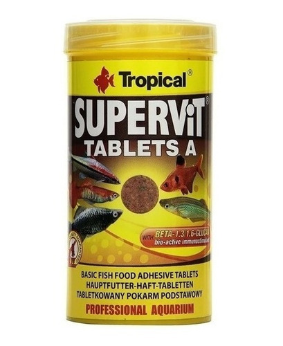Imagen 1 de 1 de Alimento Peces Tabletas Adhesivas Supervit Tablets A 250 Ml