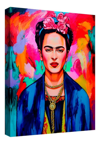 Cuadro Decorativo Canvas Coleccion Frida Kahlo 60x45 Color Frida Colores Armazón Natural