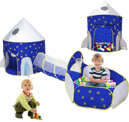 Carpa para niños Nayumi 4012 diseño castillo color Azulcon forma de castillo