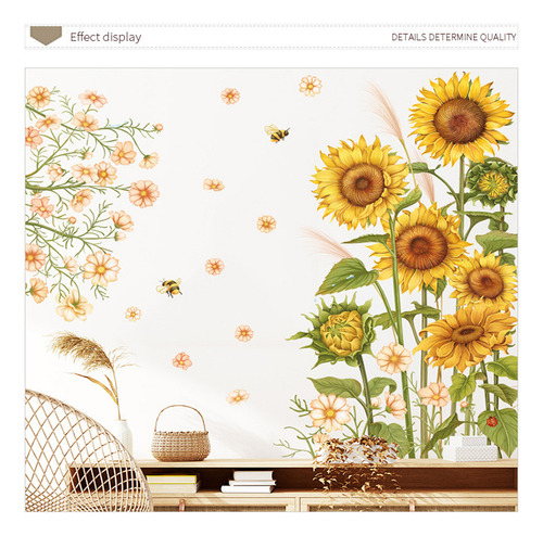 ( Adhesivo De Pared Con Diseño De Abeja Y Girasol For