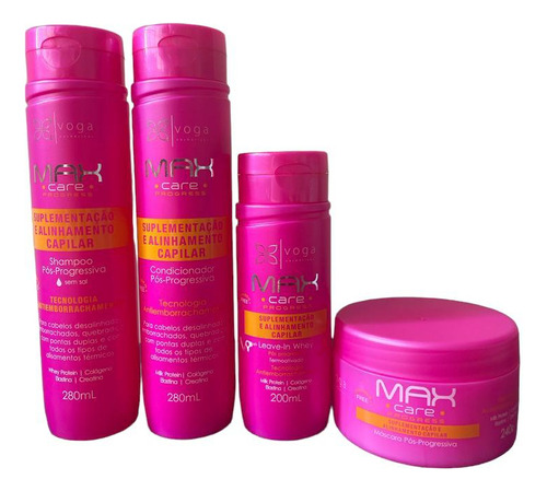 Kit Shampoo Cond. Mascara Leave-in Pós Progressiva Voga