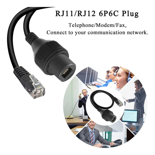 Qianrenon Rj11/rj12 6p6c Conector Impermeable De Montaje ...