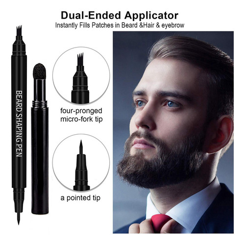 Relleno De Lápiz De Barba Para Hombres De Peinado De Negro
