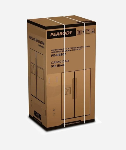 Imagen 4 de 10 de Heladera No Frost Peabody Side By Side 516 Lts Doble Puerta