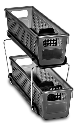 Organizador Multiusos De Plástico 2 Niveles Con Contenedores