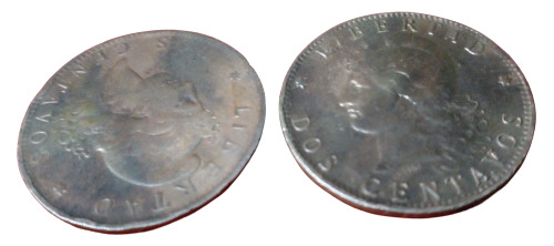 Antiguas Monedas Patacones 2 Centavos. 