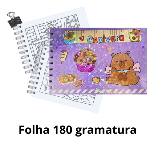 Caderno De Colorir Bobbie Goods Capivara Capa Dura A5 180 Gr