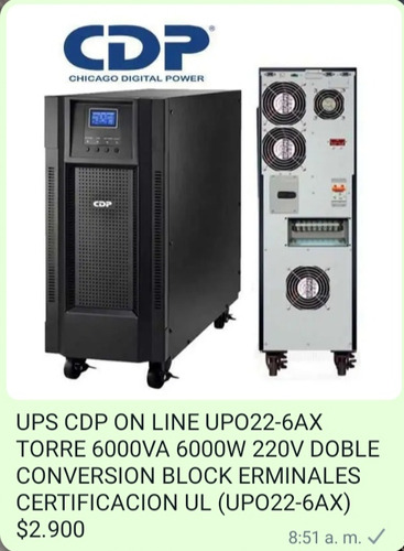 Ups Cdp On Line Upo22-6ax Torre 6000va 6000w 220v Doble Conv