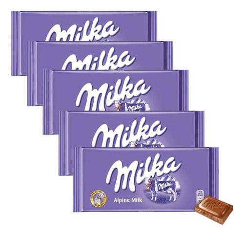 Milka Alpine Milk 100gr Kit Com 5 500gr