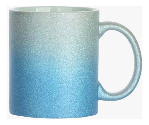 Taza Con Glitter Porosa Sublimar Colores C/caja Individual Color Plata/celeste