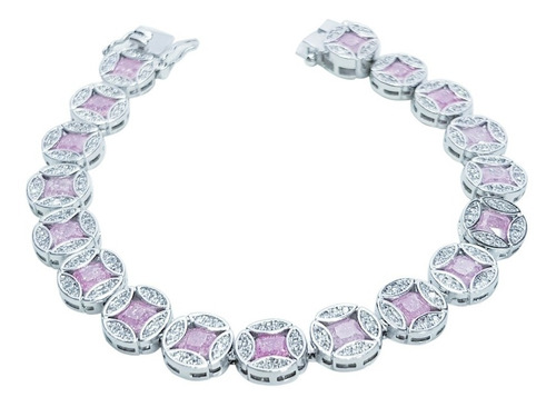 Bracelete Feminino Cristal Fusion Banhado Ouro Branco