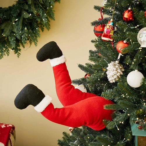 Papai Noel Pernas Decoração Guirlanda De Natal Pedaços De L