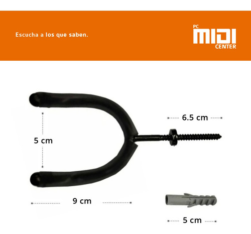 Imagen 3 de 8 de Soporte Pared Para Guitarra Electrica Bajo Tarugo 10mm Cuota