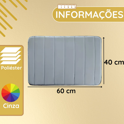3 Tapete Soft Banheiro Antiderrapante 40x60cm Macio Conforto